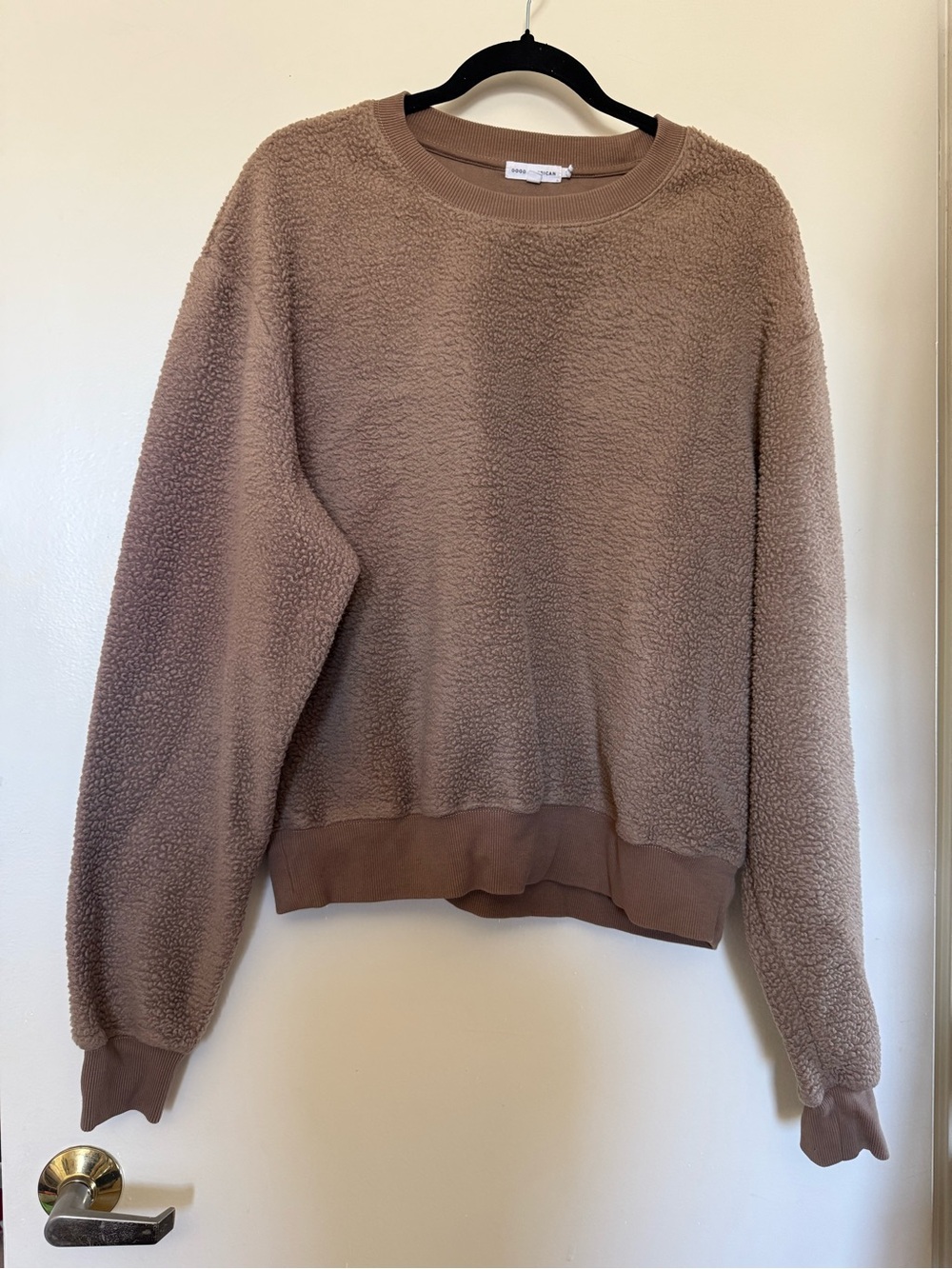 Crewneck Boyfriend Sherpa Sweatshirt in Good American Size 2